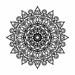 Mandala pattern black and white good mood