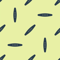 Blue Nail file pet icon isolated seamless pattern on yellow background. Professional treatment at home grooming for pet. Vector