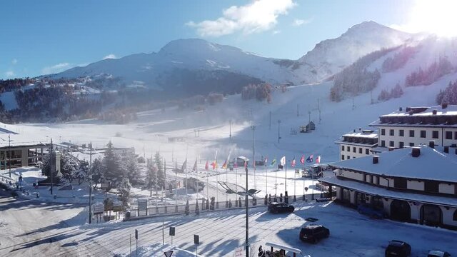 Volo col drone dopo la prima nevicata