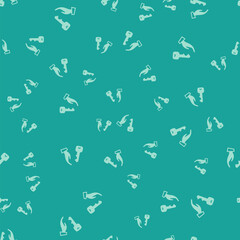 Green House key icon isolated seamless pattern on green background. Vector