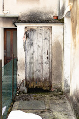 Old and broken wooden door