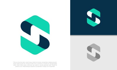 Initials S logo design. Initial Letter Logo. Innovative high tech logo template. 