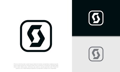 Initials S logo design. Initial Letter Logo. Innovative high tech logo template.