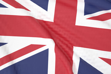 United Kingdom national flag close up. 3D rendering. 3D illustration.