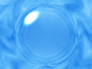 水面に浮かぶ水の球体