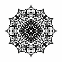 Mandala Vector Illustration In Black And White Design
