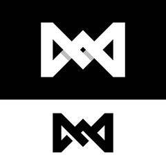 Monogram Letter Initial W M MW WM Infinity Elegant Minimalist Logo Design Template. Suitable for Digital Technology Fashion Clothing Finance Management Business Brand Company Corporate Logo Design.