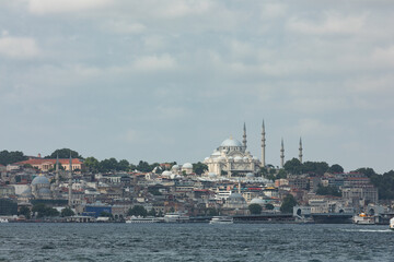 view of the historic Sülemaniye mosque in Istanbul, Turkey