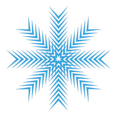 Winter blue snowflake, vector illustration