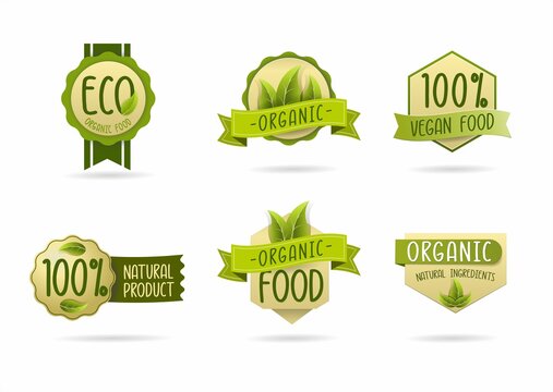 set of bio ecology icon set for food and industry