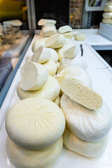 Closeup View of Iraqi Arabian Cheese Prepared Mainly from Water Buffalo Milk.