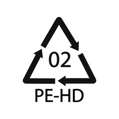 High-density Polyethylene 02 PE-HD Icon Symbol