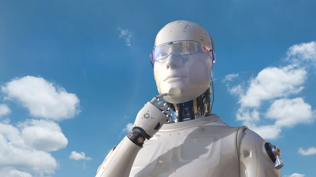 3d rendering artificial intelligence robot think or compute 4k footage