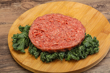 Raw beef burger cutlet for burger