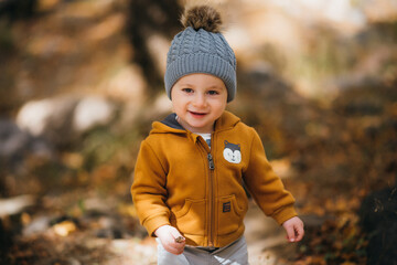 little child in autumn park