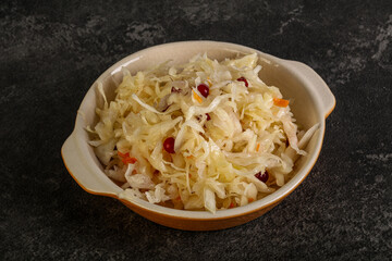 Sauerkraut with cranberry in the bowl