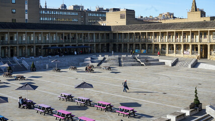 The Piece Hall Halifax courtyard seen from above