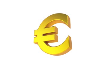 Euro money symbol gold minimal isolated background money currency 
