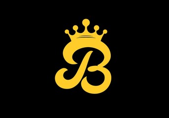 Initial letter B with crown