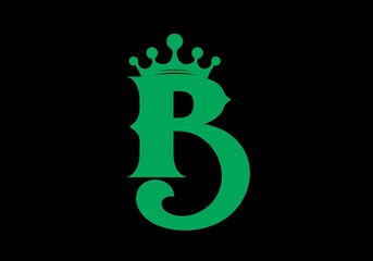 Initial letter B with crown