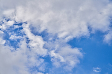 Beatiful blue sky with clouds on a sunny day