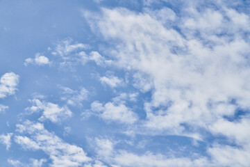 Beatiful blue sky with clouds on a sunny day