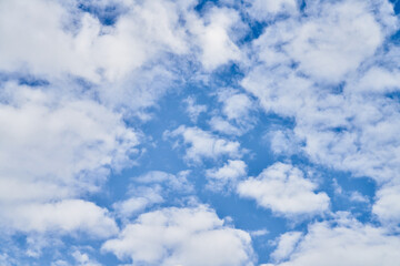 Beatiful blue sky with clouds on a sunny day