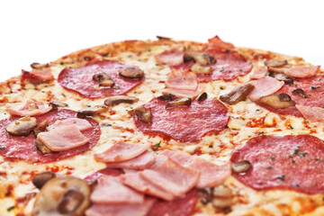  Delicious italian pizza isolated on a white background