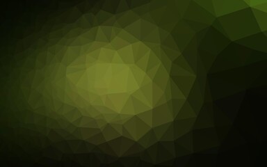 Obraz premium Dark Green vector polygon abstract background.