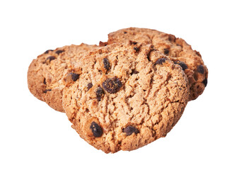  Delicious chocolate cookies isolated on a white background