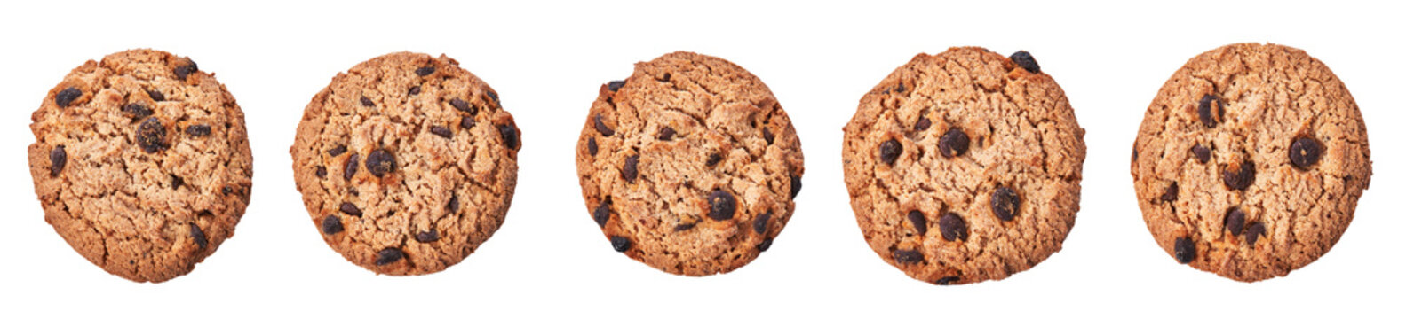  Delicious chocolate cookies isolated on a white background