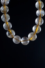 Quartz Rutile and titanium beads