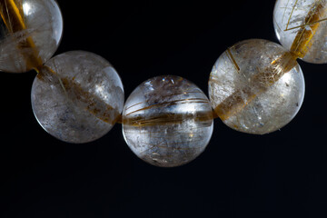 Quartz Rutile and titanium beads