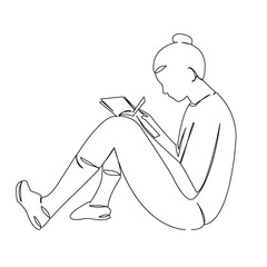 girl draws in notebook