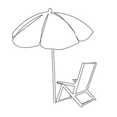 sun lounger and umbrella