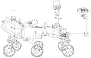 Mars Rover. Vector rendering of 3d © cherezoff