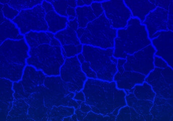 Fototapeta premium Fondo de lava o magma en azul. Masa de lava volcánica. Geología