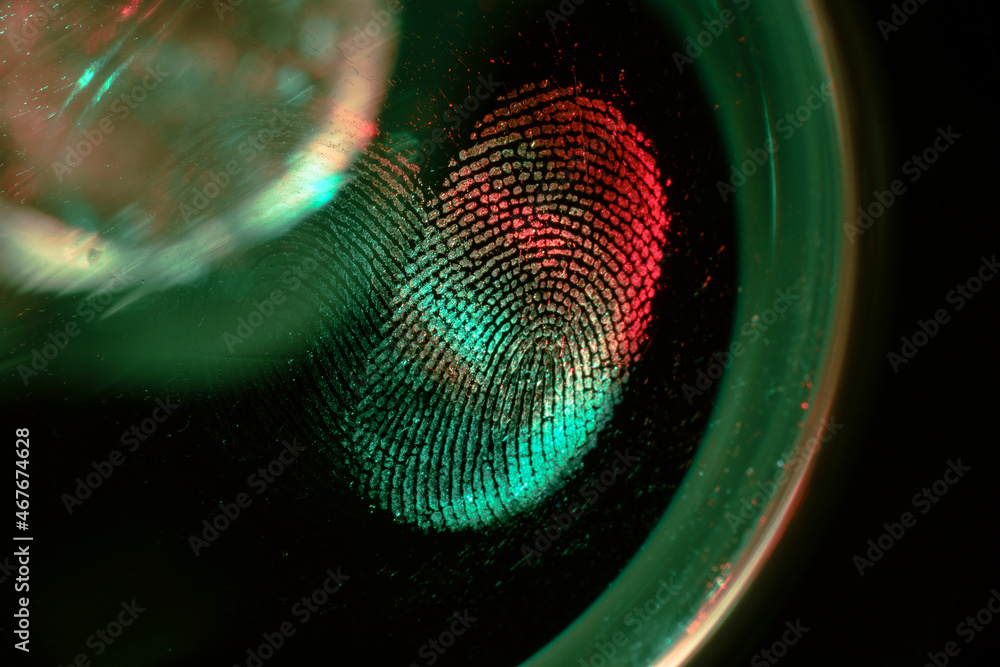 Aufkleber Beautiful abstract blue, green colored  fingerprint on background texture for design. Macro photography view.