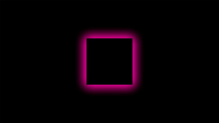 glowing sign on black neon square