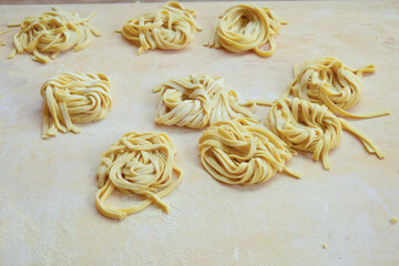 egg tagliatelle made at home