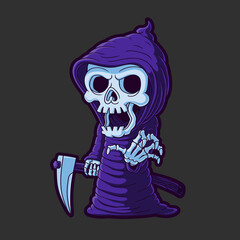 Grim reaper illustration. Hand drawn