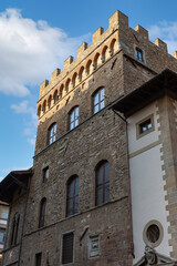 Fototapeta na wymiar The oldest public building in Florence in Tuscany. Palazzo Bargello in Florence
