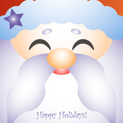 Santa Claus. Postcard merry christmas and happy new year. Vector illustration
