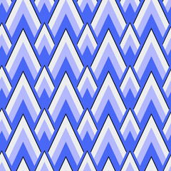 Seamless geometric pattern with blue triangles. Vector illustration 