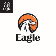 strong eagle logo, silhouette of ugly big bird vector illustrations