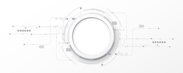 Grey white Abstract technology background, Hi tech digital connect, communication, high technology concept, science background
