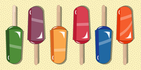 Bâtonnets de glace aux fruits