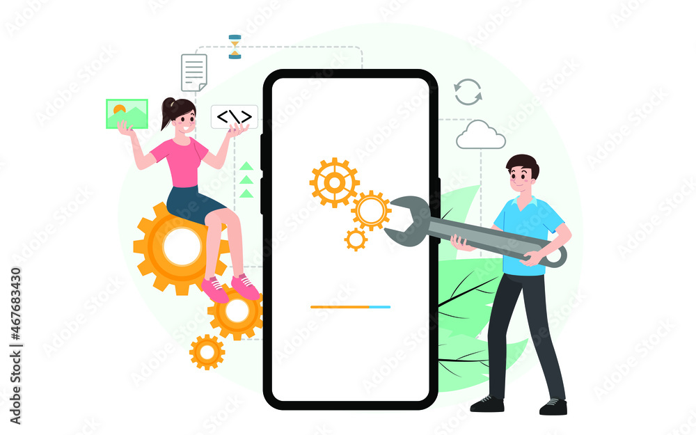 Poster it administrator with software upgrade process on mobile. digital system device administration, netw