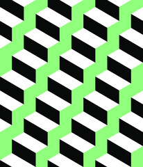 seamless pattern isometric staircase optical illusion