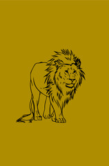 animal king lion silhouette scary vector art illustration cat 